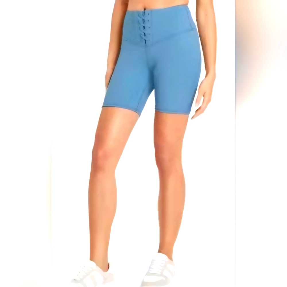 Joy Lab Light Blue Lace-Up High Waist Shorts